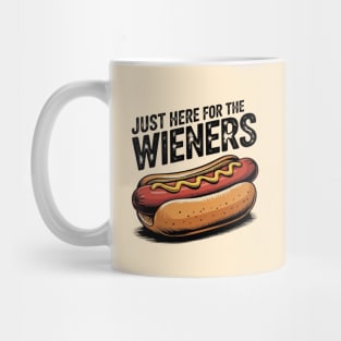 Just Here For The Wieners Funny 4th of July Hot Dog USA Mug